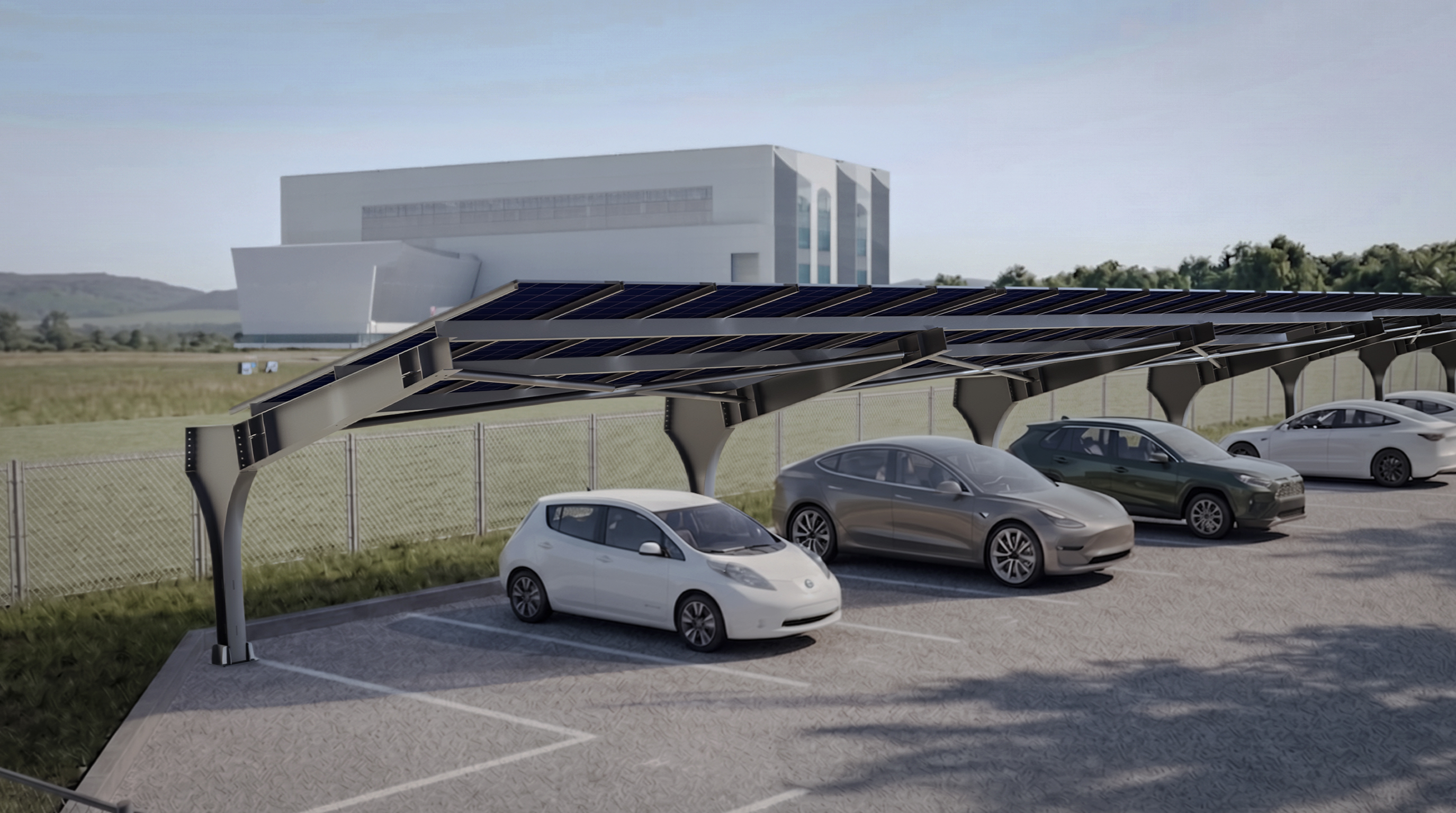 Titan Series solar carport structure render